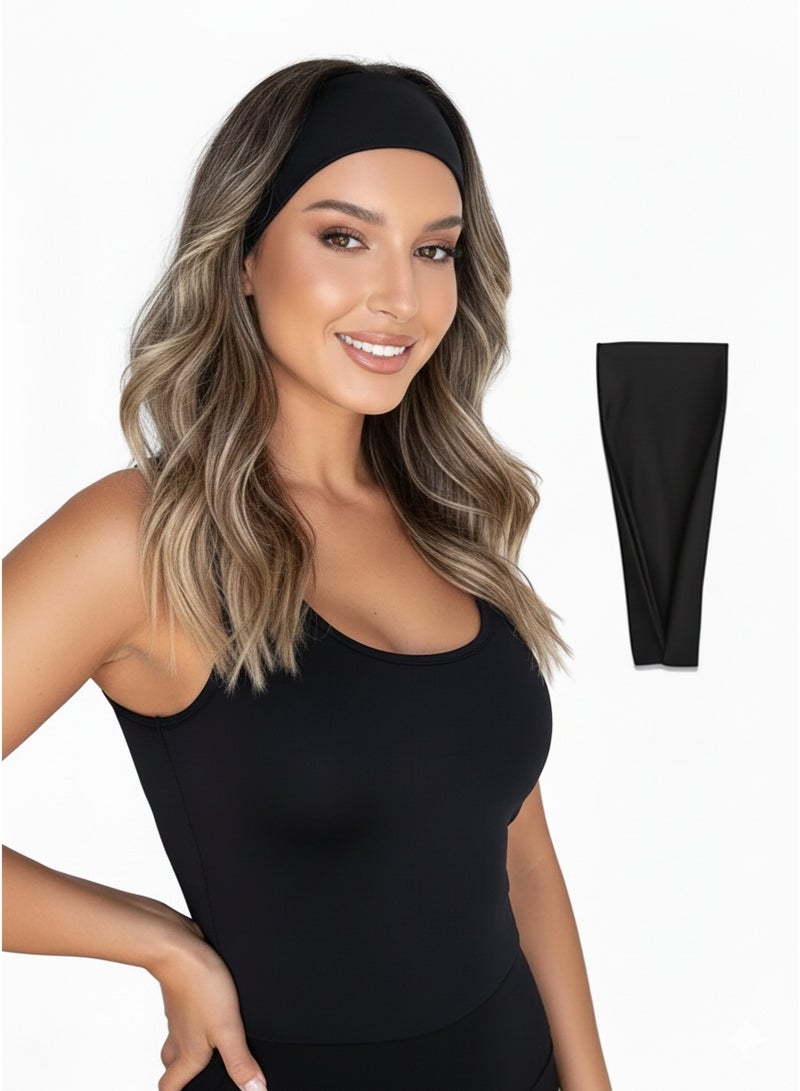 Fashion Headbands For Women Wide Headband Yoga Workout Head Bands Hair Accessories(Black) - Image 5