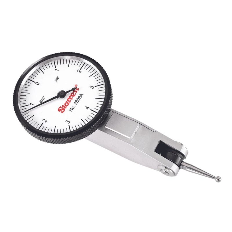 Starrett Starrett Dial Test Indicator with Dovetail Mount Two Dovetail Clamps and Case  114 White Dial Face 008 Range 040 Dial Reading 0001 Graduations  3808A  - Image 1