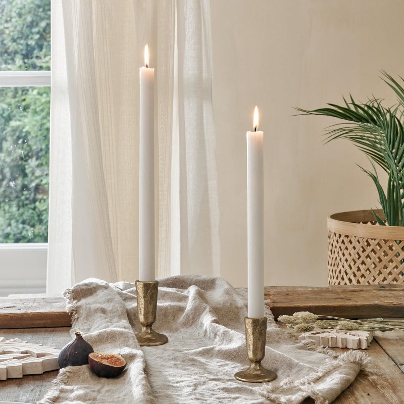 SUJUN Handcrafted Antique Brass Iron Taper Candle Holders - Set of 2 Elegant Candlesticks for Weddings, Dining, and Parties, Timeless DÃ©cor Accent - Image 5