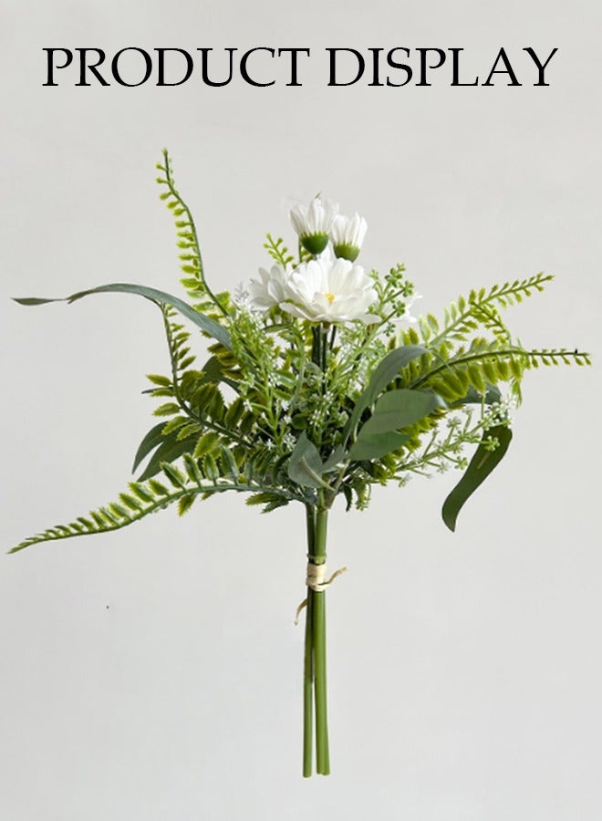 DUNISO 2 PCS Artificial flower bouquet，Indoor Simulation plants, Fake topiary nordic daisy，for Home, Office, Room table, Desk table decoration - Image 5