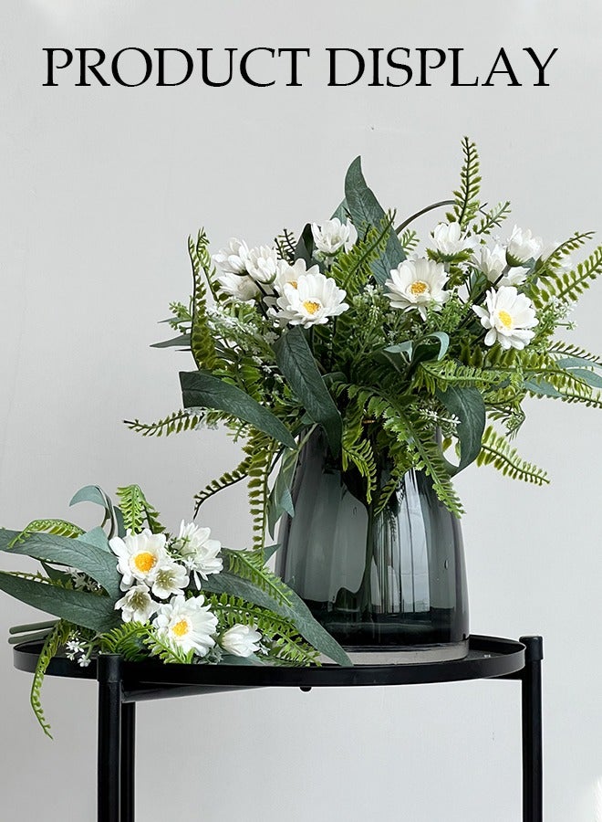 DUNISO 2 PCS Artificial flower bouquet，Indoor Simulation plants, Fake topiary nordic daisy，for Home, Office, Room table, Desk table decoration - Image 4