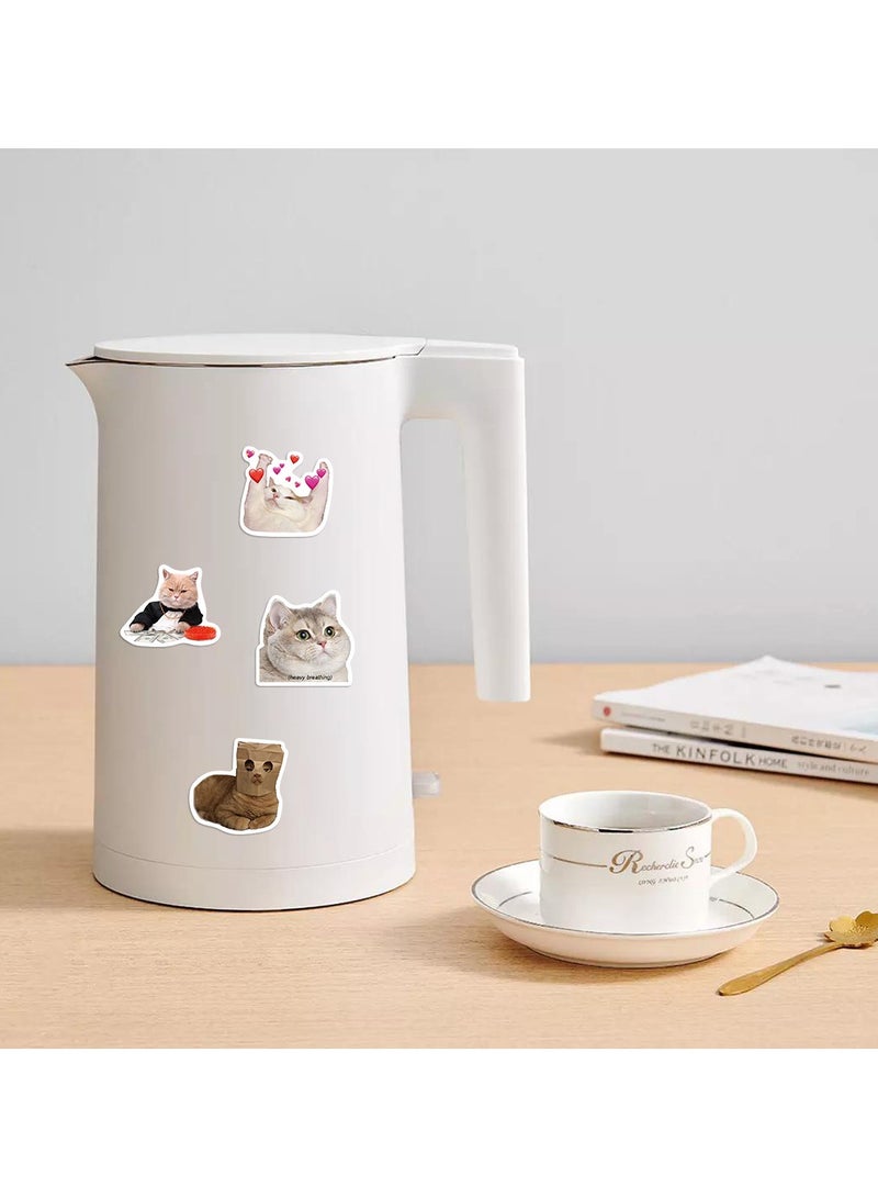 50 قطعة من ملصقات القطط المضحكة والمضحكة للبالغين، ملصقات فينيل مقاومة للماء لأجهزة الكمبيوتر المحمول والهاتف والجيتار وزجاجات المياه والأمتعة - Image 3