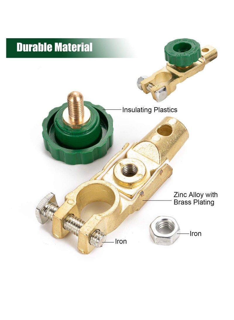 Y&D - Cut/Shut Off Marine Battery Switch, Quick Disconnect Switch Top Post Master Isolator for Boat Car Truck RV Camper Tractor Vehicles, 2 Pack - Image 1