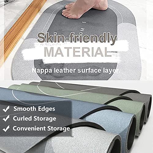 Mishrit Ultra Non Slip Napa Skin Oval Large Anti-Slip Water-Absorbing Quick-Drying Bathroom, Door and Kitchen Mat Multi Color - Image 3