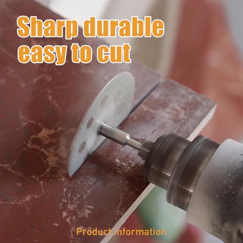 FOTYBEI 20 pcs 545 Diamond Cutting Wheel Cut Off Discs Coated (22mm) for Dremel Rotary Tool with 402 Mandrel (3mm) 4pcs and Screwdriver for Rotary Tool Accessories - Image 4