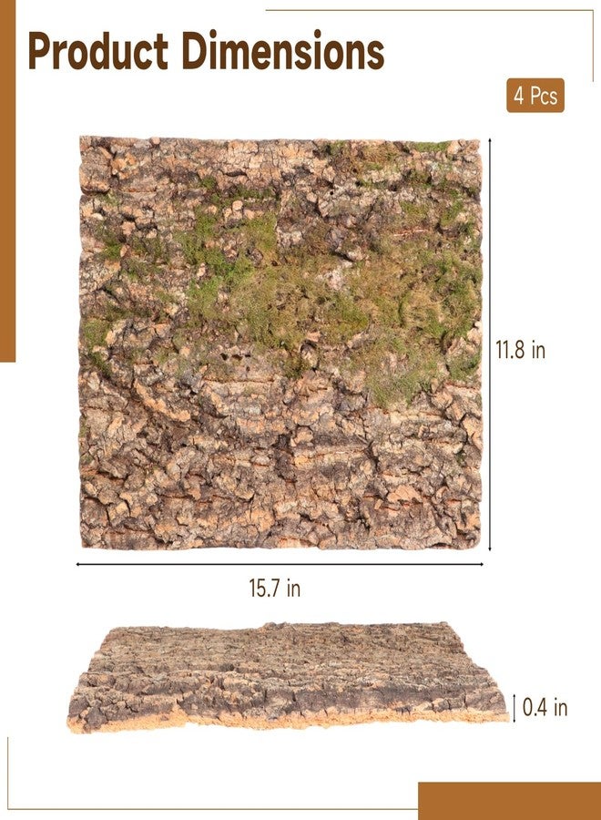 NIMBLOOM 4 Pcs Cork Terrarium Background, 15.7 x 11.8 in Reptile Cork Bark Mat, Natural Cork Large Bark Climbing Mat, Easy Cut Bark Backdrop Wall Decor for Aquarium, Vivarium, Reptile Habitat - Image 5