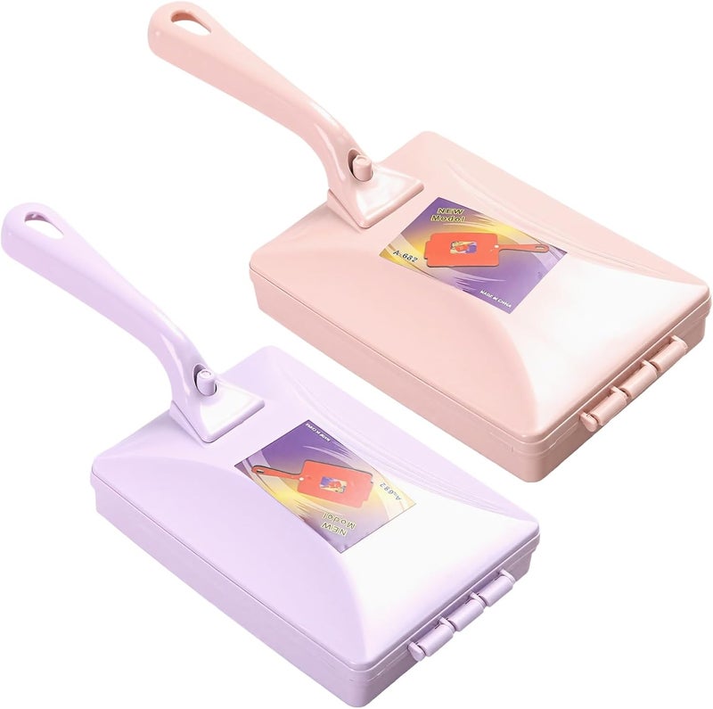 2-Piece Carpet Collector Brushes, Dual-Wheel & Sweepers With Easy-To-Clean Handle For Hair & Debris - Image 1