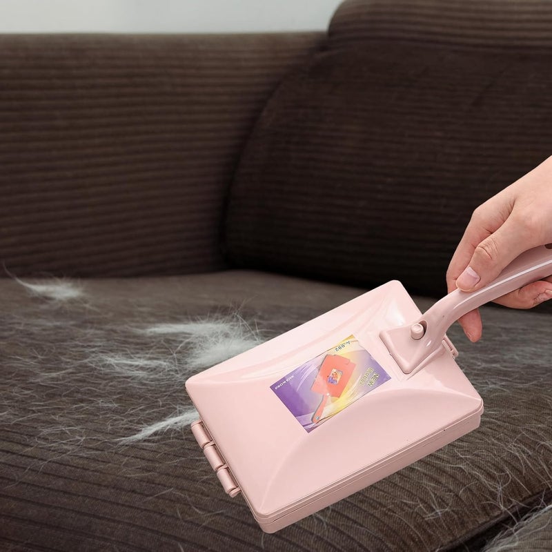 2-Piece Carpet Collector Brushes, Dual-Wheel & Sweepers With Easy-To-Clean Handle For Hair & Debris - Image 3