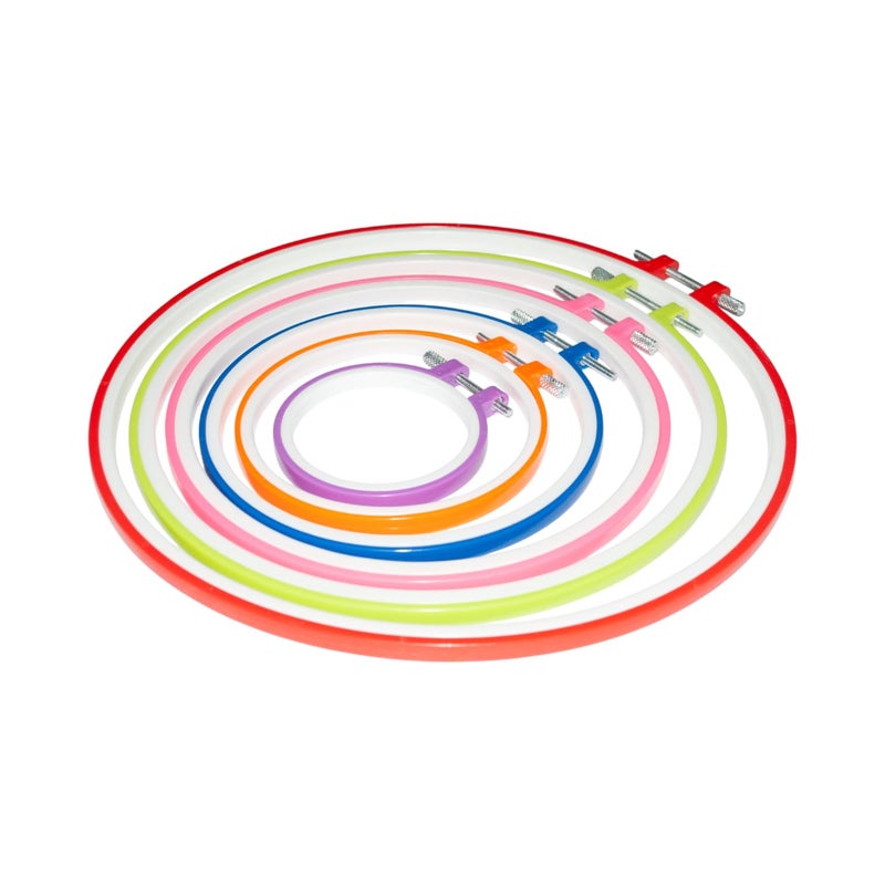 Sudheeka™ - Embroidery Ring Frame Set, 6 Pieces, 3.5 inch to 11 inch, for Cross Stitch Craft, Sewing Tool - Image 2