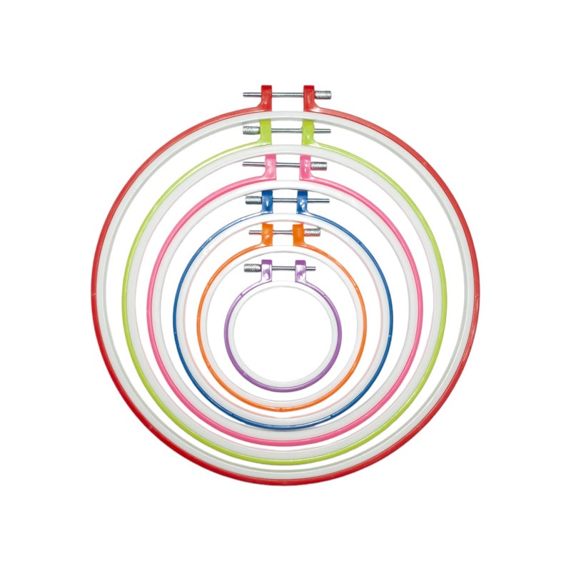 Sudheeka™ - Embroidery Ring Frame Set, 6 Pieces, 3.5 inch to 11 inch, for Cross Stitch Craft, Sewing Tool - Image 1