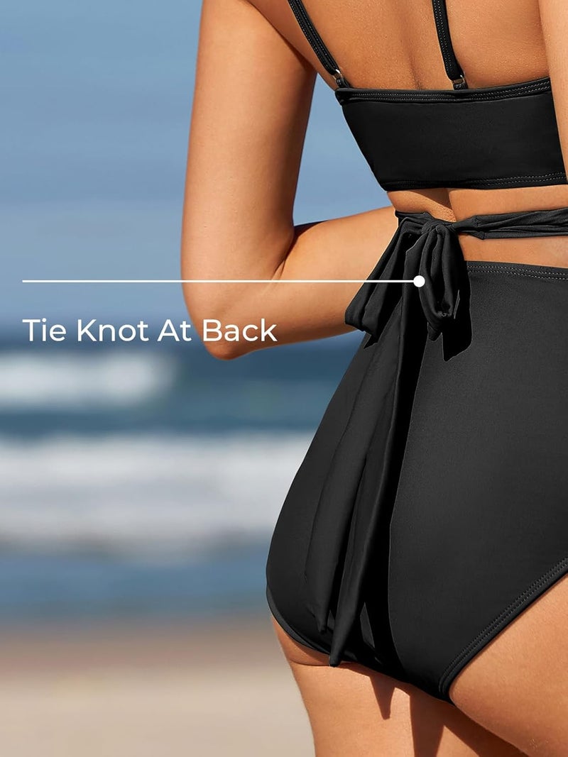 Summer Mae Maternity Criss Cross Bikini Swimsuits High Waist String Floral Bathing Suit Two Piece Pregnancy Swimwear - Image 5