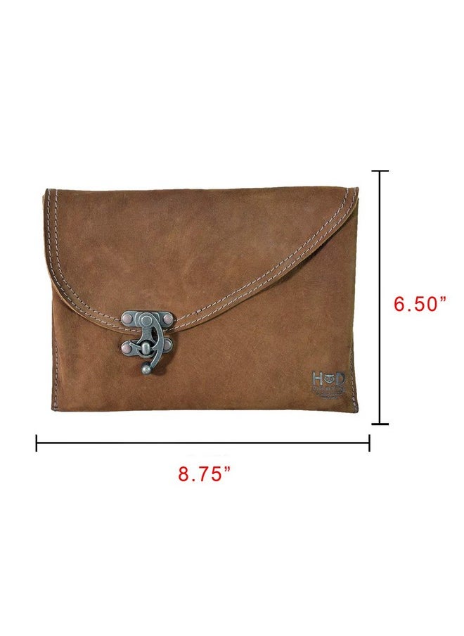 Hide & Drink Vintage Clutch Bag Handmade From Full Grain Leather Women’S Fashion (Swayze Suede)  - Image 5