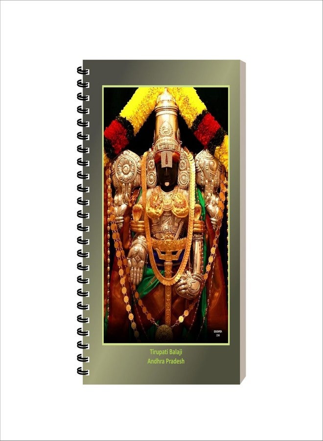 ESCAPER Devotional Diary Notebook, A5 Size, 160 Ruled Pages, Notepad For Students Smooth Writing, Spiral Binding Notebook, Designer Diary, Ideal For Office, Personal & Gift (1, Tirupati Balaji) - Image 1