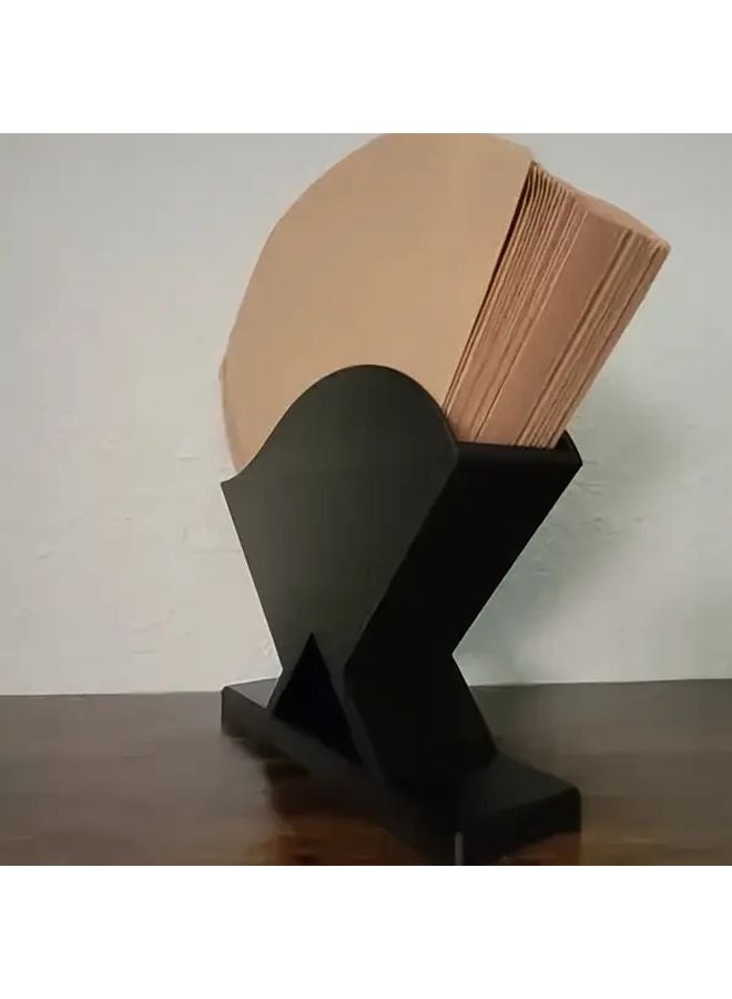 حامل مرشح القهوة البلاستيكي الأسود - منظف سطح المكتب المتين والمقتصد للمساحة - Image 3