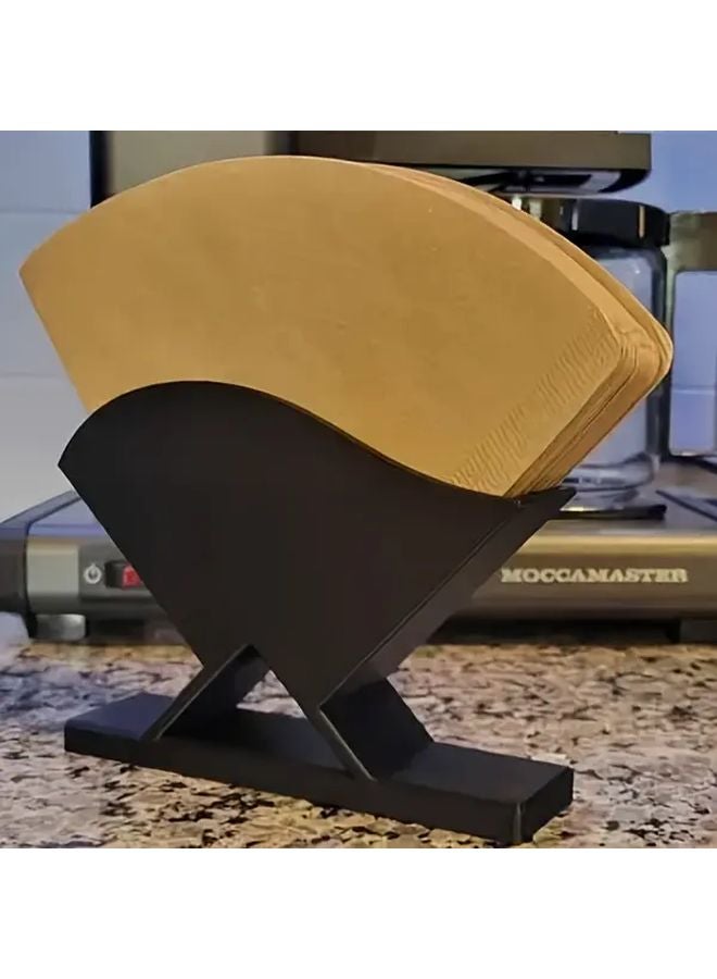 حامل مرشح القهوة البلاستيكي الأسود - منظف سطح المكتب المتين والمقتصد للمساحة - Image 2