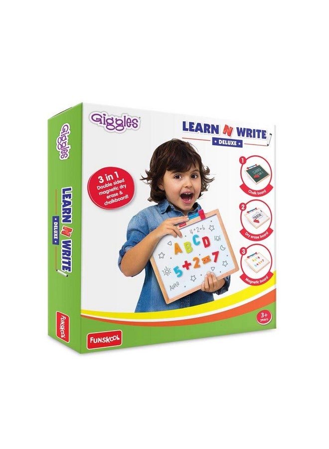 giggles Funskool Giggles - Learn N Write Deluxe, Slate for Kids, Magnetic Slate, Chalkboard, Magnetic Letters and Numbers, Preschool Toys, 3 Years & Above
