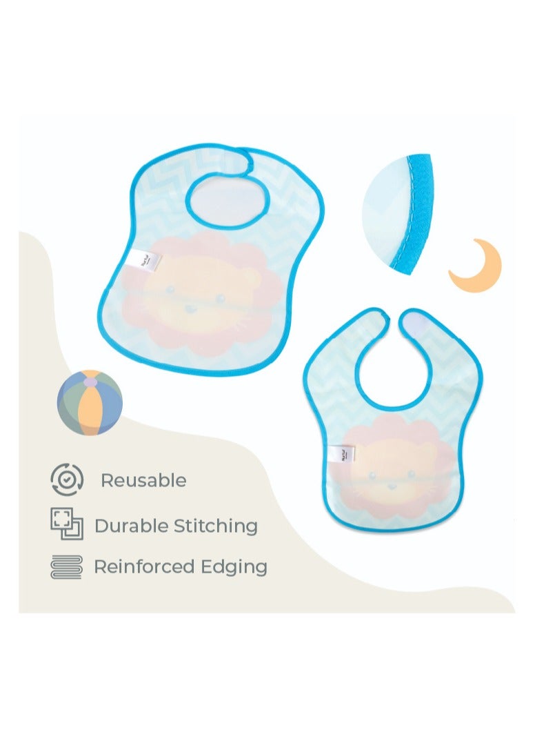 Nurtur PP Bib with Pocket - Character Print - Lion/Boy - Pack of 1 - Image 3