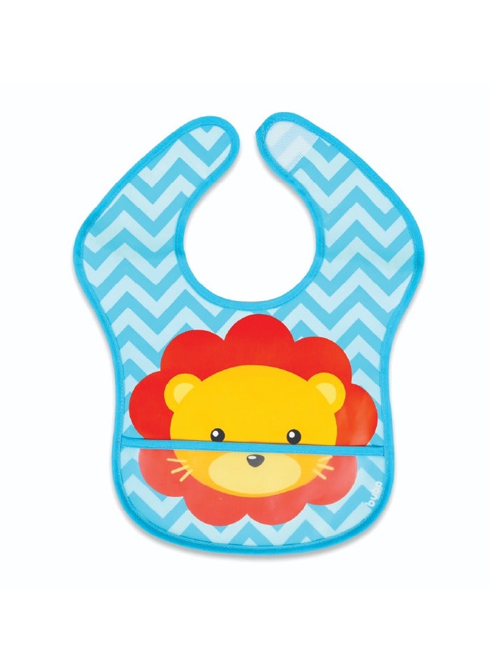 Nurtur PP Bib with Pocket - Character Print - Lion/Boy - Pack of 1 - Image 1
