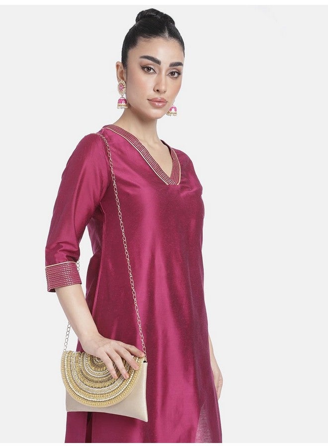 Peora Clutch Purses for Women Wedding Handmade Evening Handbags Party Bridal Clutch (C12CRM) Cream - Image 4