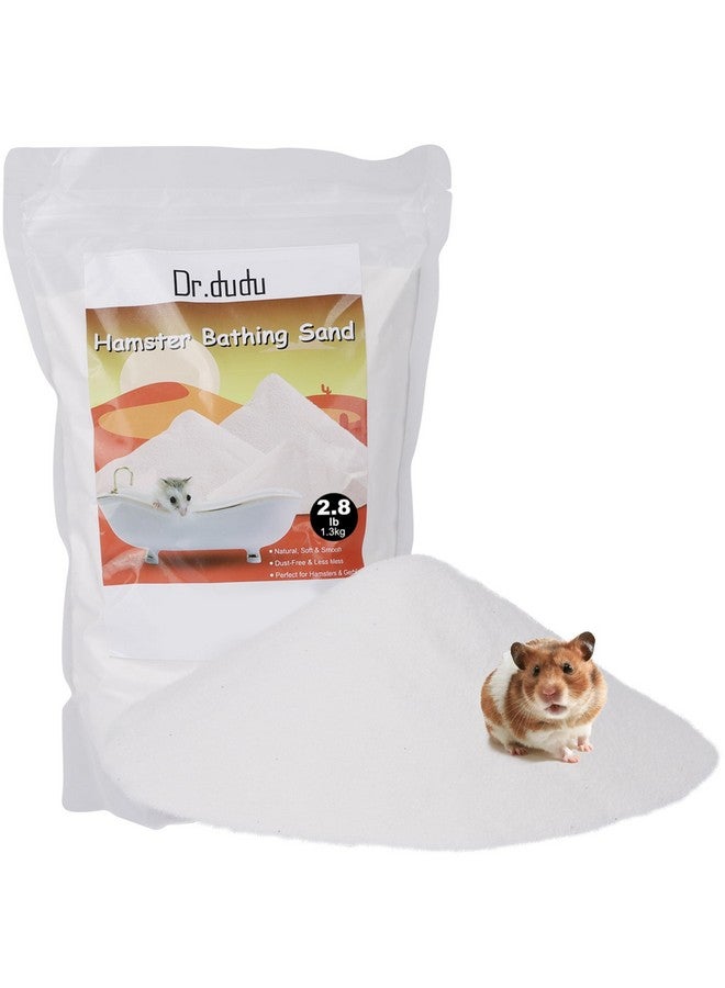 دكتور دودو رمل استحمام الهامستر من دكتور دودو، 2.8 رطل رمل صحراوي خالٍ من الغبار أو رمل للاستخدام في الحمام للهامستر والشنشيلة والجربوع والفئران السورية والحيوانات الصغيرة (أبيض) - Image 1