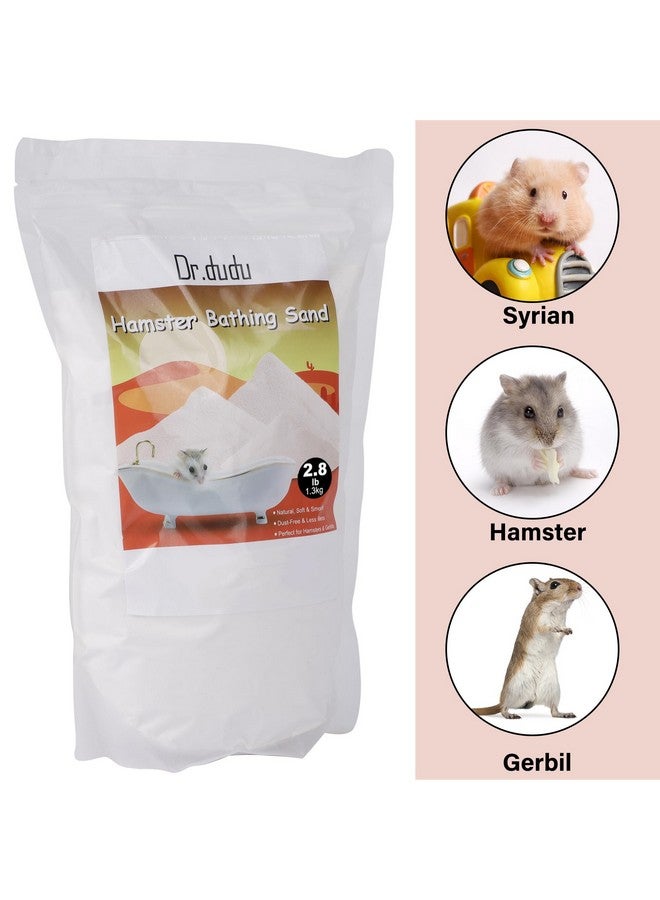 دكتور دودو رمل استحمام الهامستر من دكتور دودو، 2.8 رطل رمل صحراوي خالٍ من الغبار أو رمل للاستخدام في الحمام للهامستر والشنشيلة والجربوع والفئران السورية والحيوانات الصغيرة (أبيض) - Image 2