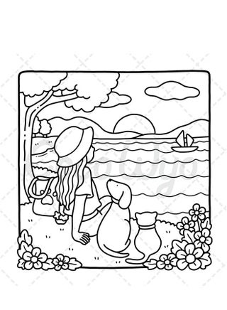 Girl Moments: A Stress-Relief Coloring Book for Adults & Teens - Cute & Cozy Daily Activities, Mindfulness Illustrations | Relaxing Anti-Anxiety Art Therapy (Cozy Spaces Collection) - view 5