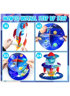 FRUITFUL PARTY Space Cupcake Stand, 3 Tiers Space Theme Cupcake Stand, Space Cupcake Holder & Space Theme Dessert Tower, for Boys/Girls Space Themed Party Decorations & Outer Space Birthday Decorations  - Image 5