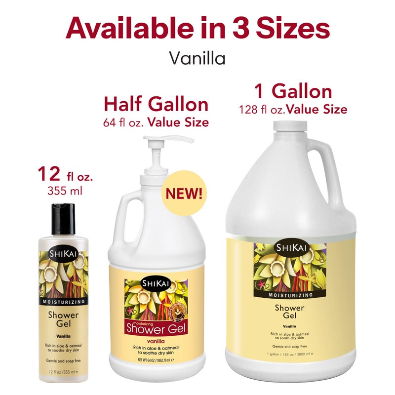 ShiKai Daily Moisturizing Shower Gel (Vanilla, 12oz, Pack of 3) | Gentle Formula | Aloe Vera & Oatmeal for Soft, Healthy Skin | Dry Skin Relief - Image 4