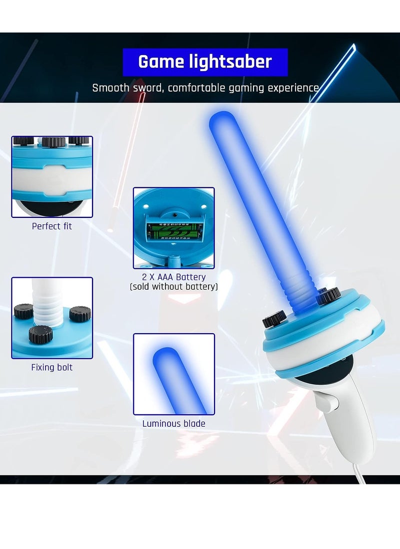 SYOSI - Dual Handles Extension Grips for Oculus quest2, Controllers Playing Beat Saber Games, Enhanced Lightsabers Gaming Experience for quest 2 Accessories - Image 1