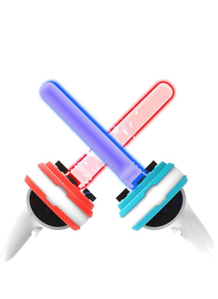 SYOSI - Dual Handles Extension Grips for Oculus quest2, Controllers Playing Beat Saber Games, Enhanced Lightsabers Gaming Experience for quest 2 Accessories - Image 1