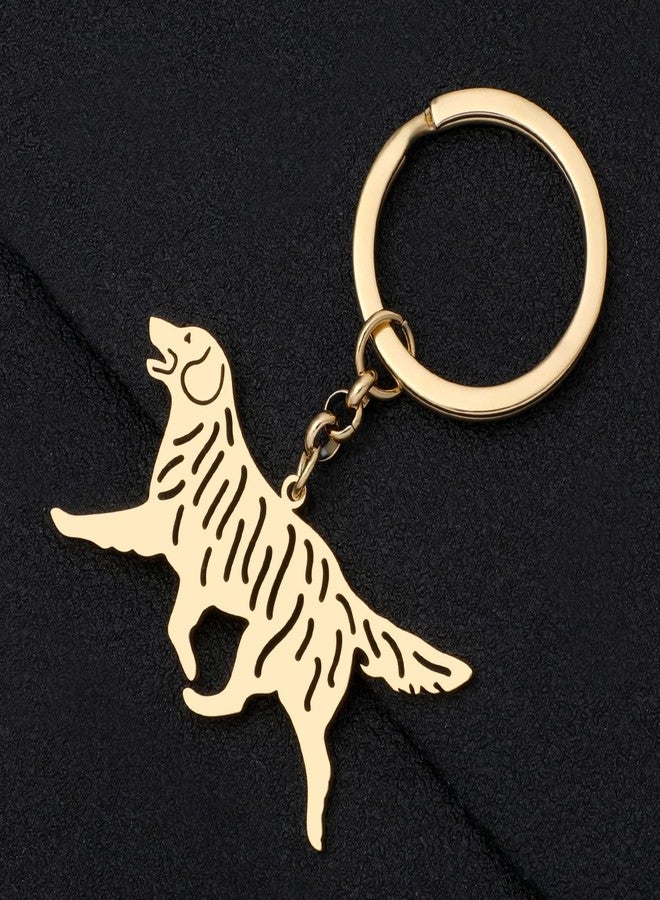 نيوي سلسلة مفاتيح على شكل كلب من الفولاذ المقاوم للصدأ من نيو إي، سلسلة مفاتيح لطيفة على شكل كلب أليف للنساء والفتيات، مناسبة لحقائب اليد ومفاتيح السيارات (مطلية بالذهب على شكل كلب جولدن ريتريفر) - Image 3