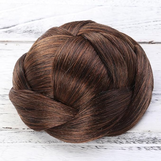 minkissy Updo Bun Wig 1b Braided Ponytail Braided Updo Bun for Black Women Braided Wig Hair Buns Braided Bun Hairpiece Fake Hair Bun Womens Hat Hats Has Bun Extension Bride To Weave Clip