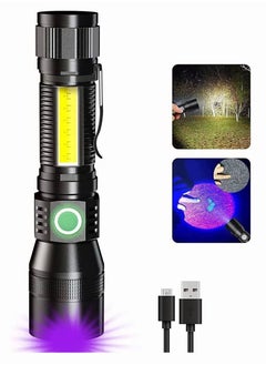 1800 Lumen LED Tactical Flashlight, Rechargeable LED Flashlight with Cob Side Light Super Bright Flashlight Battery Powerd Waterproof Handheld Flashlights