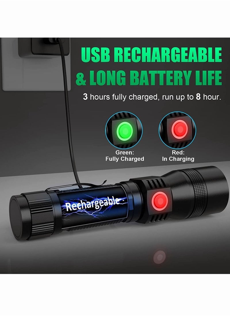 Generic - 1800 Lumen LED Tactical Flashlight, Rechargeable LED Flashlight with Cob Side Light Super Bright Flashlight Battery Powerd Waterproof Handheld Flashlights - Image 1