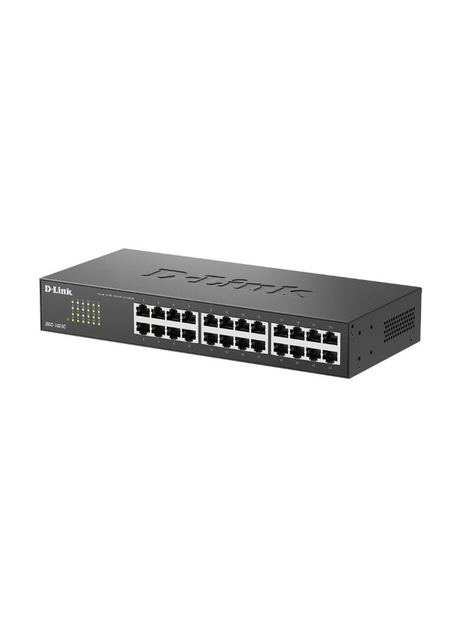 D-Link DGS-1024C 24-Port Gigabit Unmanaged Desktop Switch, 10/100/1000 Mbps RJ-45 Ports, Fanless, Energy-Efficient, Auto MDI/MDIX, Jumbo Frame Support, Store-and-Forward, QoS, Plug-and-Play, Layer 2 Networking Black - Image 3