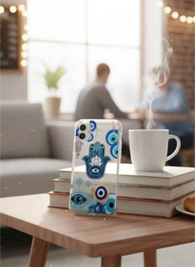 Grace ​back cover IPhone 16 - Catchy & Trendy: "Mystical Vibes: Blue Evil Eye & Hamsa Nazar Protective Case For Iphone 16 - Image 1