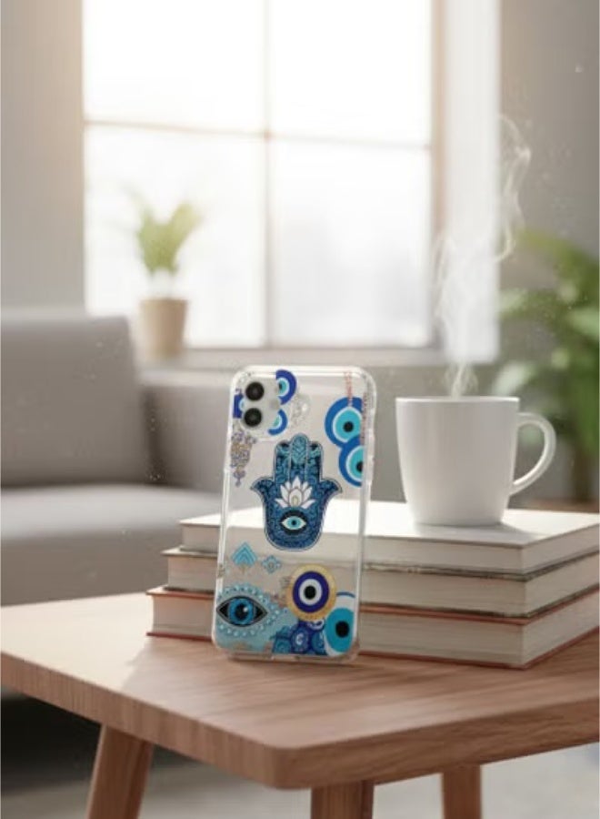 Grace ​back cover IPhone 16 - Catchy & Trendy: "Mystical Vibes: Blue Evil Eye & Hamsa Nazar Protective Case For Iphone 16 - Image 2