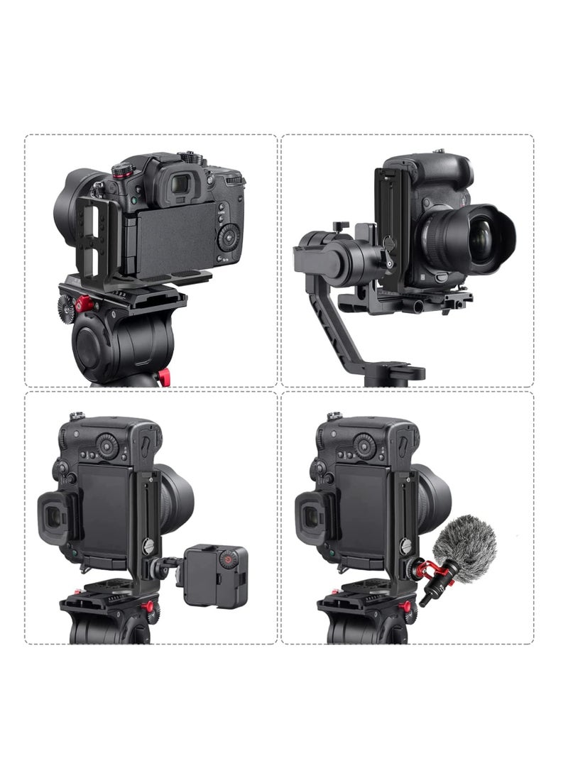 Anmi - L Bracket Vertical Plate, Adjustable L Bracket Horizontal Switching Tripod Camera Bracket, DSLR Camera L Bracket Quick Release Plate, Compatible with Digital DSLR Camera Stabilizer Monopod - Image 1