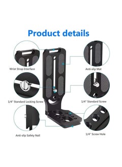 Anmi L Bracket Vertical Plate, Adjustable L Bracket Horizontal Switching Tripod Camera Bracket, DSLR Camera L Bracket Quick Release Plate, Compatible with Digital DSLR Camera Stabilizer Monopod  - Image 2