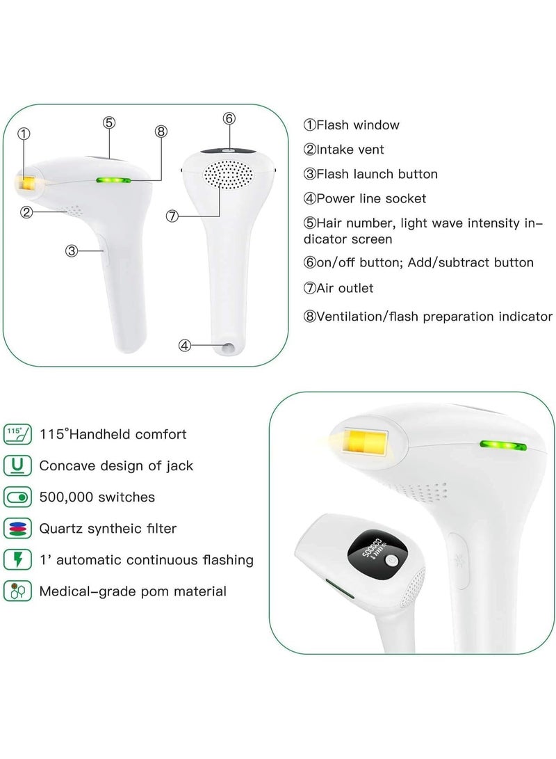 جهاز إزالة الشعر بالليزر  SE5 IPL – آلة إزالة الشعر الدائم للوجه والجسم مع شاشة LCD - Image 4