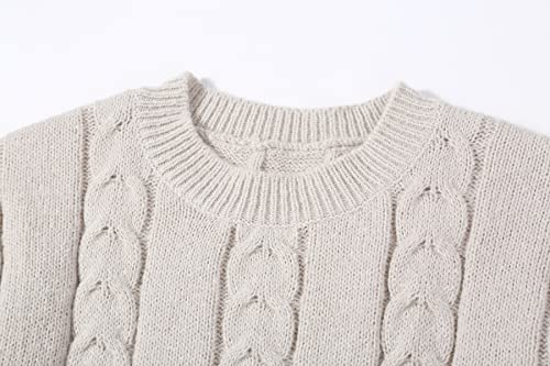 CHARTOU Women's Winter Chunky Cable Knit Long Skirt 2 Piece Outfit Sweater Sets (Medium, Apricot) - Image 4