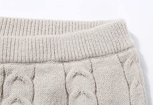 CHARTOU Women's Winter Chunky Cable Knit Long Skirt 2 Piece Outfit Sweater Sets (Medium, Apricot) - Image 5