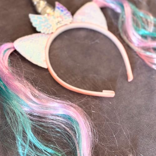 Wanna Party Unicorn Costume with Wings and Unicorn Headband for Unicorn Dress for Birthday Outfit,Halloween, Pretend Play,Unicorn Dress for Girls.Size S - Image 5