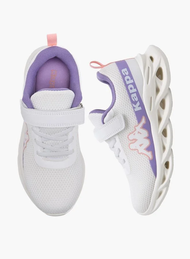 Girls Logo Print Hook And Loop Sports Shoes