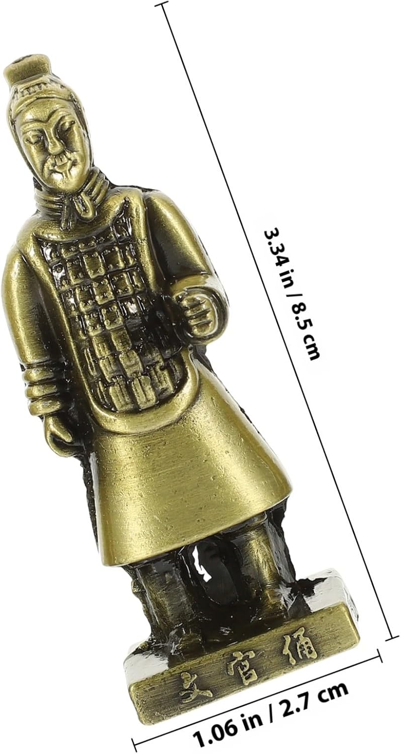 Homoyoyo 5pcs Small Metal Terracotta Warriors Statue Set Alloy Craft Figurines Classic Soldier Sculptures Collectible Home Decor Accent for Office and Cabinet Display - Image 2