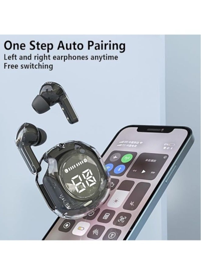 Generic Wireless Bluetooth 5.3 Ear Buds LED Power Display Headphones Bass Stereo, Earbuds in-Ear Noise Cancelling Mic, Sports Earphone Microphone for Android&IPhone white  - Image 3