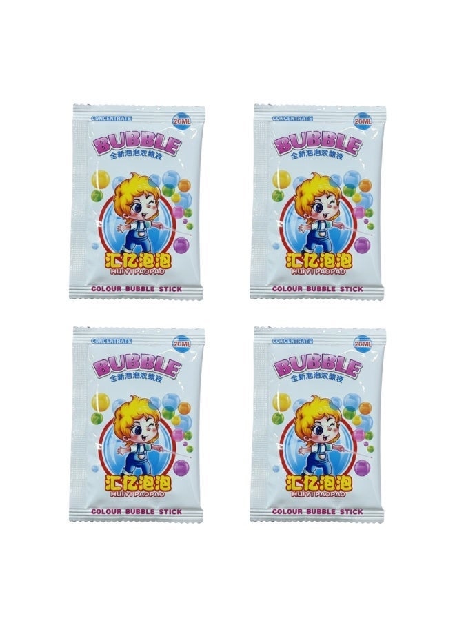 Bubble High Concentration Bubble Solution 20ml – 4 Pcs Refill Liquid for Bubble Wands & Bubble Guns, Safe for Kids - Image 1
