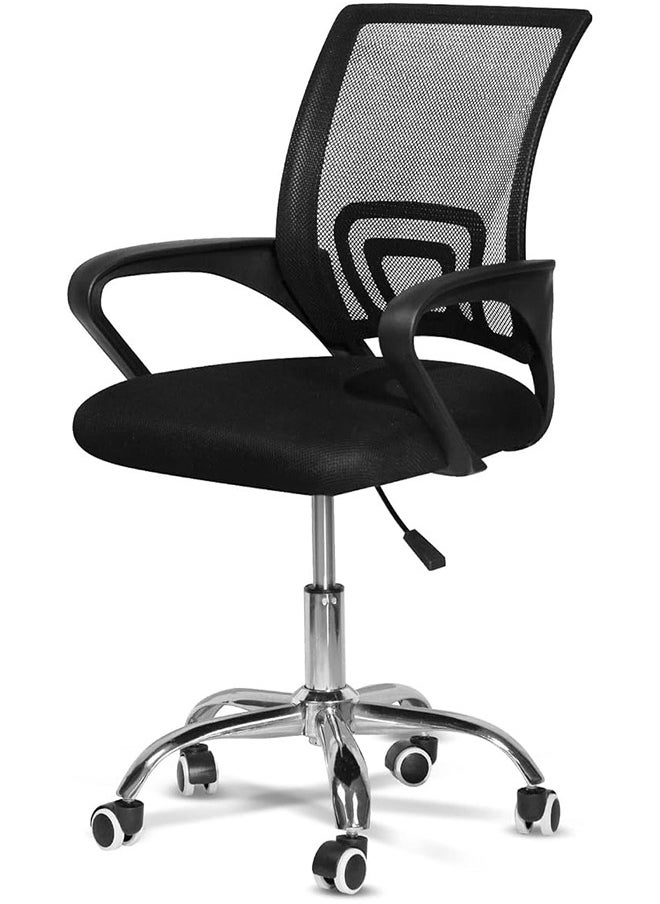 MHD Office Chair,Comfort Ergonomic Height Adjustable Desk Chair with Lumbar Support Backrest Black  - Image 1