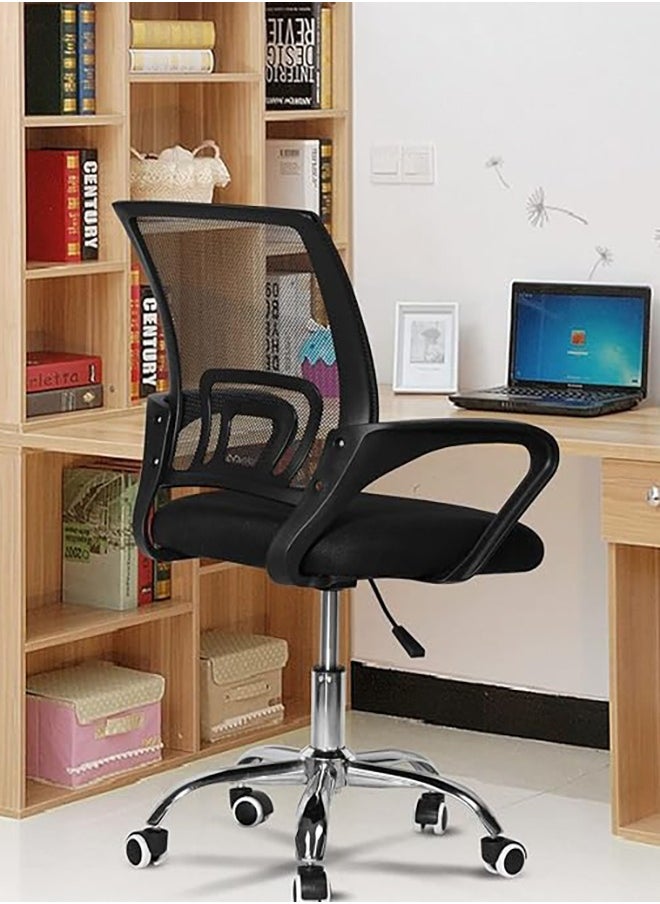 MHD Office Chair,Comfort Ergonomic Height Adjustable Desk Chair with Lumbar Support Backrest Black  - Image 2