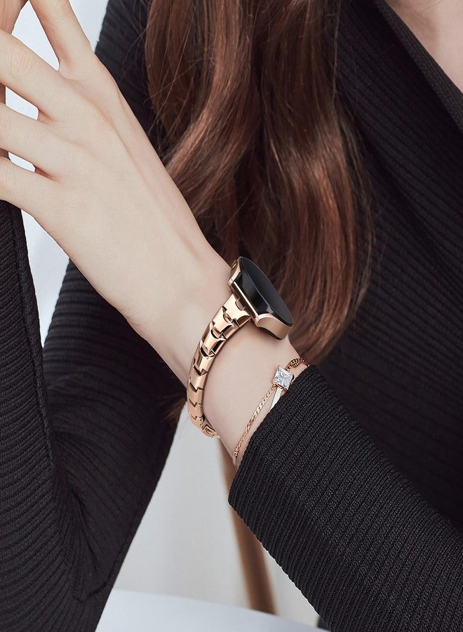 PlusRoc Stainless Steel Band Compatible with Samsung Galaxy Watch 7 6 5 4 40mm 44mm/Watch 6 Classic 43mm 47mm/Watch 4 Classic 42mm 46mm/Watch 5 Pro 45mm, Slim Bracelet Adjustable for Women, Rose Gold - Image 4